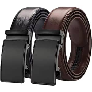 Aini Savoie 2 Pack Adjustable Men's Ratchet Belts for $12