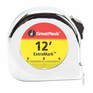 Great Neck GreatNeck C125I ExtraMark Chrome Tape Measure (12 Ft. x 5/8 Inch) for $10