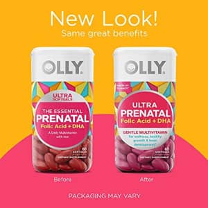 OLLY Ultra Strength Prenatal Multivitamin Softgels, Supports Healthy Growth, Brain Development, for $25