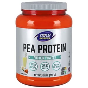 Now Foods NOW Sports Nutrition, Pea Protein 25 G With BCAAs, Easily Digested, Vanilla Toffee Powder, 2-Pound for $17