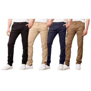 Men's Super Stretch Slim Fit Everyday Chino Pants 3-Pack: 3 for $40