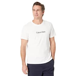 Calvin Klein Men's Logo Crewneck T-Shirt, White, Large for $22