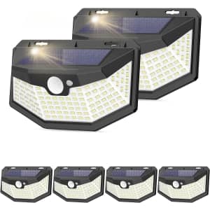 5-Sided Solar Outdoor LED Light 6-Pack for $36
