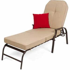 Best Choice Products Adjustable Outdoor Steel Patio Chaise Lounge Chair Furniture for Patio, for $294