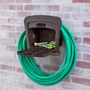 Liberty Garden Hose Hanger with Storage Compartment for $17