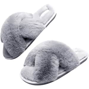 Jiasuqi Women's Fluffy House Slippers for $23