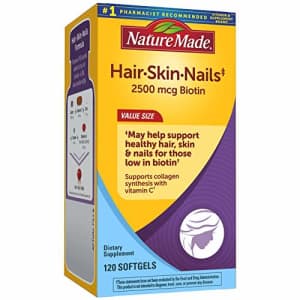 Nature Made Hair, Skin & Nails with 2500 mcg of Biotin Softgels, 120 Count Value Size (Packaging for $16