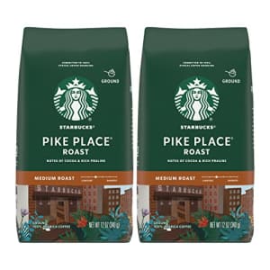 Starbucks Ground Coffee Bag, Pike Place Roast, Medium Roast Coffee, Ground 100% Arabica Coffee, for $16