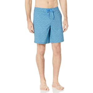 Amazon Essentials Men's Board Shorts, Blue, Lizards, Large for $16