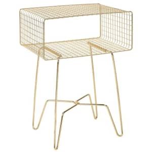 mDesign Modern Industrial Side Table with Storage Shelf, 2-Tier Metal Minimal End Table, Metallic for $50 mDesign Modern Industrial Side Table with Storage Shelf, 2-Tier Metal Minimal End Table, Metallic for $50