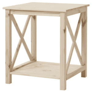 StyleWell Solid Pine X-Cross End Table for $53