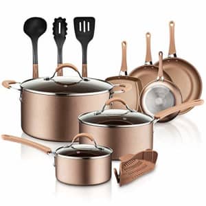 NutriChef PTFE/PFOA/PFOS 14-Piece Nonstick Cookware Set, w/Saucepan, Frying, Cooking Pots, Dutch for $80