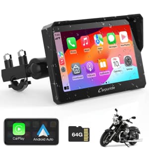 Carpuride W702 7" Motorcycle GPS with CarPlay and Android Auto for $182