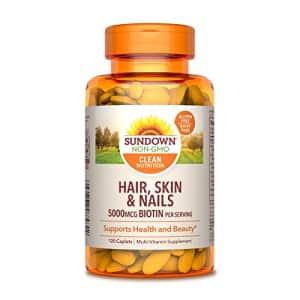 Sundown Naturals Sundown Hair, Skin and Nails, Biotin 5000 mcg, 17 Essential Nutrients to Support Health and Beauty, for $26