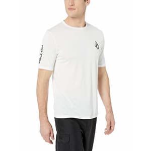 Volcom Men's Deadly Stones Short Sleeve UPF 30+ Rashguard, White, Extra Small for $27