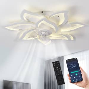 32" Ceiling Fan with Lights and Remote for $99