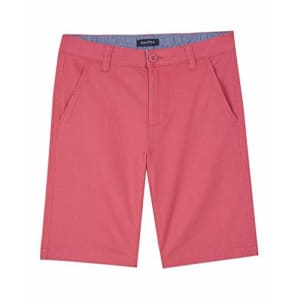 Nautica Boys' Stretch Twill Flat Front Shorts, Rose, 5 for $8