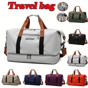 Men's Large-Capacity Travel Duffel Bag for $10