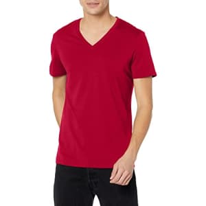 A|X ARMANI EXCHANGE Men's Short Sleeve Pima Cotton V-Neck T-Shirt, Jester RED, XL for $30