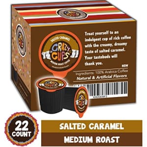 Crazy Cups Flavored Coffee for Keurig K-Cup Machines, Salted Caramel, Hot or Iced Drinks, 22 Single for $17