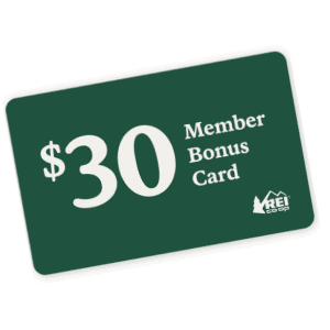 REI $30 Bonus Card: free w/ $50 spend for new members