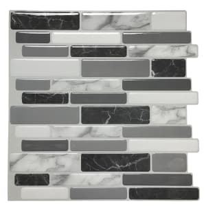 Art3d Marble 12" x 12" Peel-and-Stick Tile Backsplash 10-Pack for $23