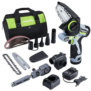 WORKPRO 12V Power Tool Combo Kit, 3-in-1 Brushless Cordless Power Tool Set, Multi-head with Chain for $80