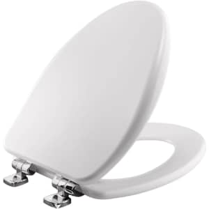 Bemis Alesio Elongated Toilet Seat w/ Chrome Hinges for $40