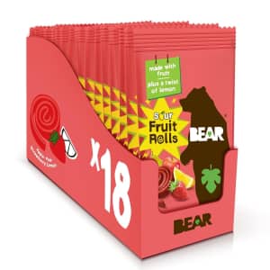 Bear Real Fruit Snack Roll 18-Pack for $16 w/ Sub & Save