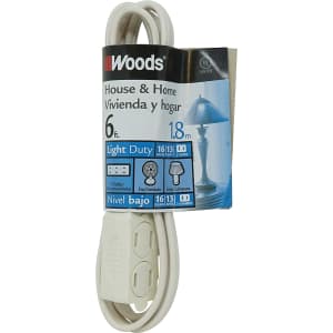 Woods 6-Foot 3-Outlet Extension Cord for $3