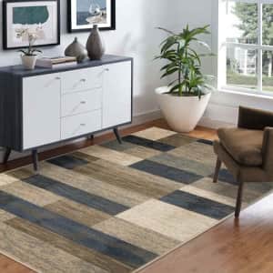Superior Indoor Area Rug, Jute Backed, Modern Geometric Patchwork Floor Decor for Bedroom, Office, for $78