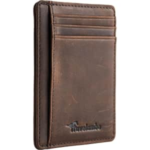 Travelambo RFID Blocking Minimalist Leather Wallet for $8