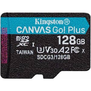 Kingston 128GB SDXC Micro Canvas Go! Plus Memory Card & Adapter Works with GoPro Hero 7 Black, for $33