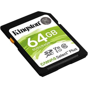 Kingston SD Card Canvas Select Plus 64GB Memory Card for Camera, Digital Camcorder, Trail Camera, for $13