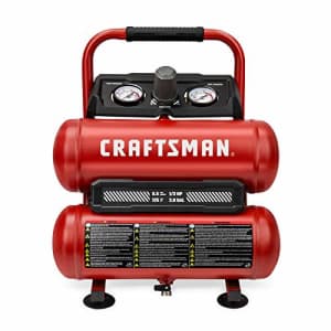CRAFTSMAN Air Compressor, 2 Gallon Portable Air Compressor, Twin Tank, 1/3 HP Oil-Free Max 125 PSI for $172