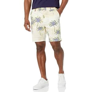 BOSS Men's Print Cotton Blend Shorts, Tropical Palm/Light Sand, 30R for $26