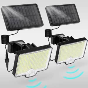 Auderwin LED Solar Flood Light 2-Pack for $14