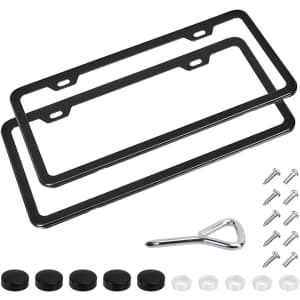 Amazon Basics Aluminum License Plate Frame Pair for $6 Amazon Basics Aluminum License Plate Frame Pair for $6
