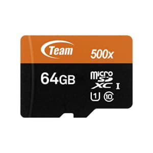 Teamgroup Team 64GB microSDXC UHS-I/U1 Class 10 Memory Card with Adapter, Speed Up to 80MB/s (TUSDX64GUHS03) for $11