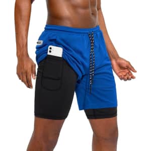 Men's 2-in-1 Workout Shorts for $14