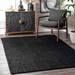 nuLOOM Rigo Hand Woven Farmhouse Jute Area Rug, 3' x 5', Black for $33 nuLOOM Rigo Hand Woven Farmhouse Jute Area Rug, 3' x 5', Black for $33