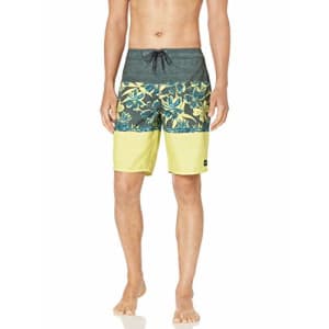 O'NEILL Men's 20 Inch Outseam Ultrasuede Swim Boardshort, Asphalt/Floriculture, 40 for $39