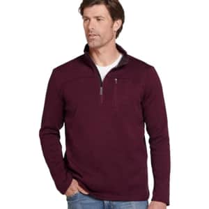 Jockey Men's Activewear 1/2 Zip Sweater, Dark Red Heather, XL for $15
