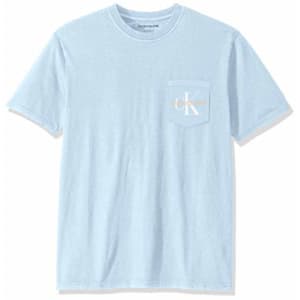 Calvin Klein Men's Short Sleeve T-Shirt Old School Logo Crew Neck, Chambray Blue, X-Large for $24 Calvin Klein Men's Short Sleeve T-Shirt Old School Logo Crew Neck, Chambray Blue, X-Large for $24