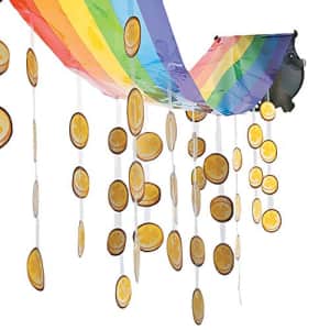 Fun Express Pot of Gold Decoration - 12 feet long rainbow ceiling decor - St. Patrick's Day Leprechaun Party for $10