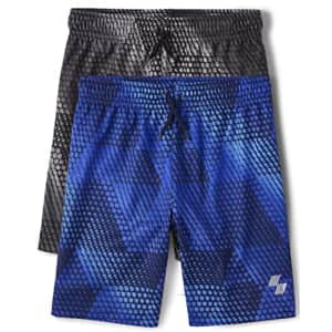 The Children's Place,Basketball Shorts,boys,Blue Print/Black Print 2 Pack,X-Small for $10