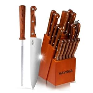 Vavsea 16-Piece Kitchen Knife Block Set for $30 Vavsea 16-Piece Kitchen Knife Block Set for $30