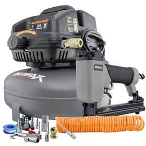 Numax S3GIUPCK 3 Gallon 1/2 HP Portable Electric Oil-Free Pancake Air Compressor with 22-Gauge for $135 Numax S3GIUPCK 3 Gallon 1/2 HP Portable Electric Oil-Free Pancake Air Compressor with 22-Gauge for $135