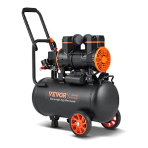 VEVOR 6.3 Gallon Air Compressor, 2 HP 3.35 CFM@90PSI Oil Free Air Compressor Tank & Max. 116PSI for $129