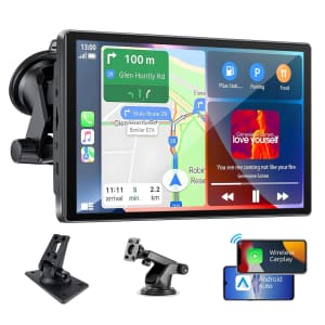 Portable Wireless Apple Carplay Android Auto 7" Car Screen for $38
